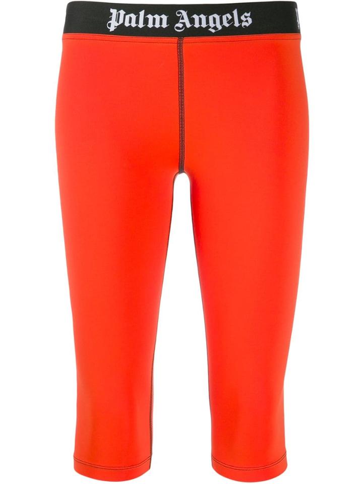 Palm Angels Waistband Logo Cycling Shorts - Orange