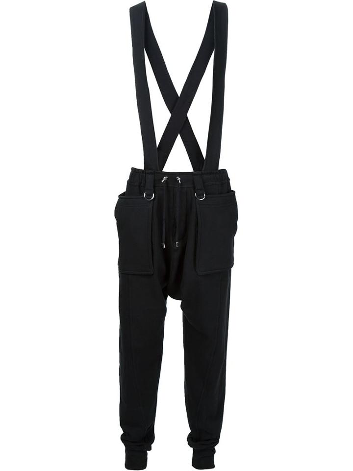 Balmain Strap Sweat Pants, Men's, Size: Medium, Black, Cotton