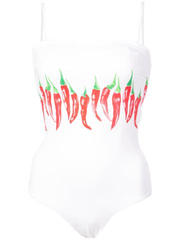 Onia Estelle Red Hot Chilli Peppers One-piece - White