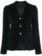 Tagliatore Velvet Fitted Jacket, Women's, Size: 42, Green, Cotton/cupro