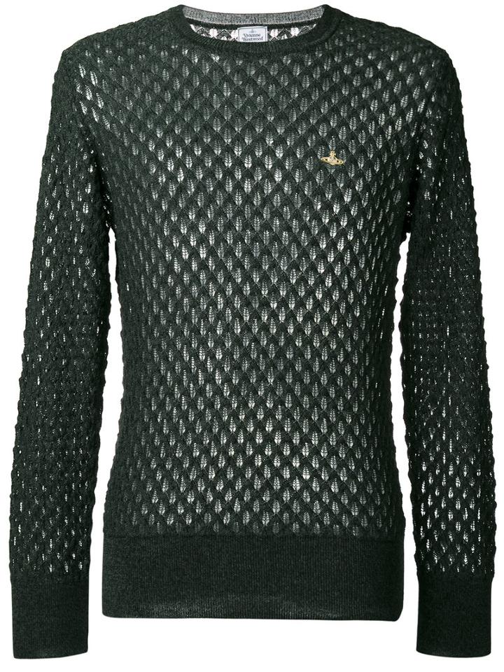 Vivienne Westwood Man Open Knit Jumper, Men's, Size: Large, Green, Cotton/linen/flax/polyamide