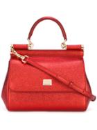 Dolce & Gabbana Mini Sicily Tote, Women's, Red, Cotton/leather