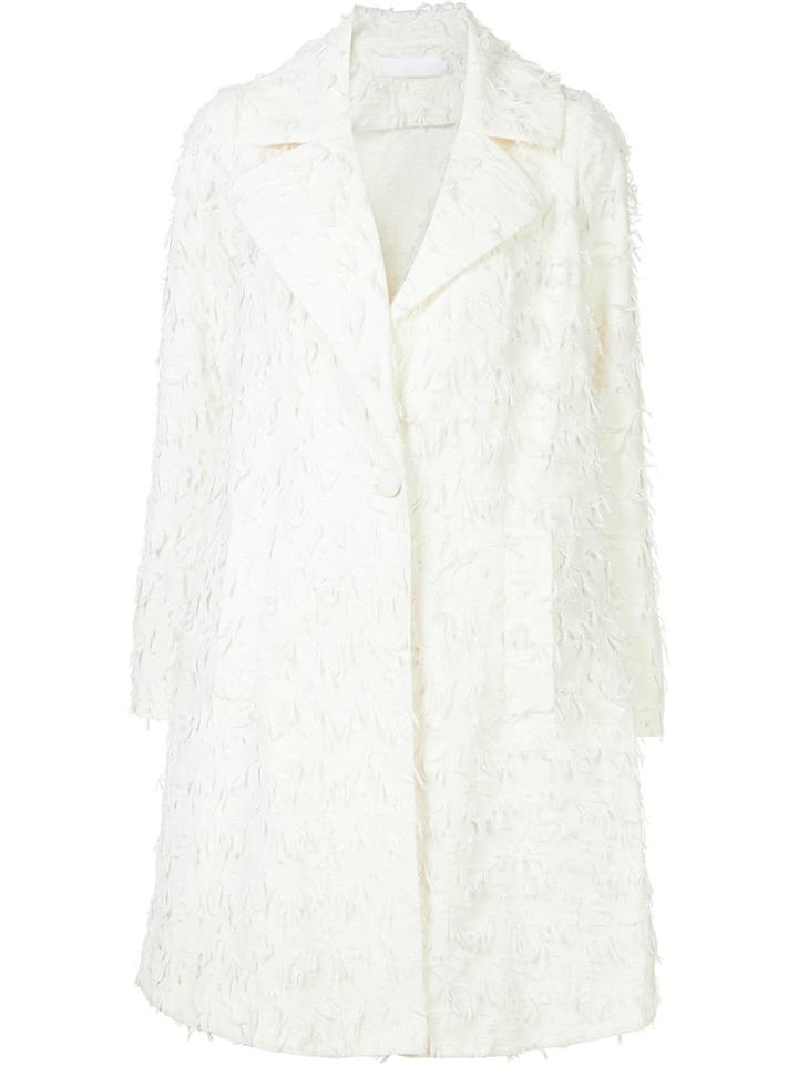 Co Fringed Coat, Women's, Size: Small, White, Cotton/polyamide