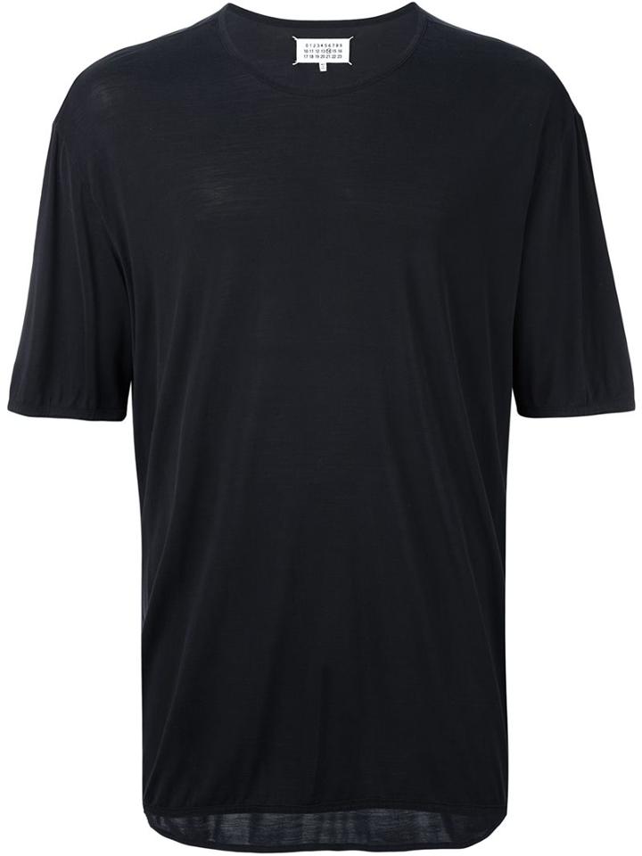 Maison Margiela Loose Fit T-shirt, Men's, Size: 44, Black, Silk