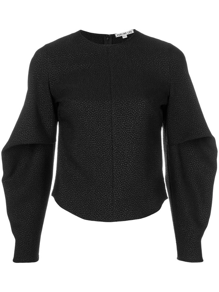 Edeline Lee Ruched Flared Sweater - Black