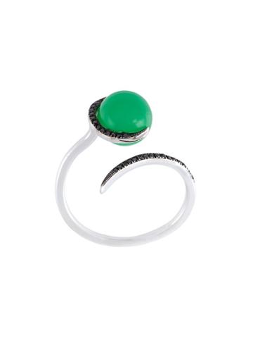 Christina Debs Chrysoprase And Diamond Ring