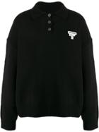 Ader Error Logo Patch Collared Sweater - Black