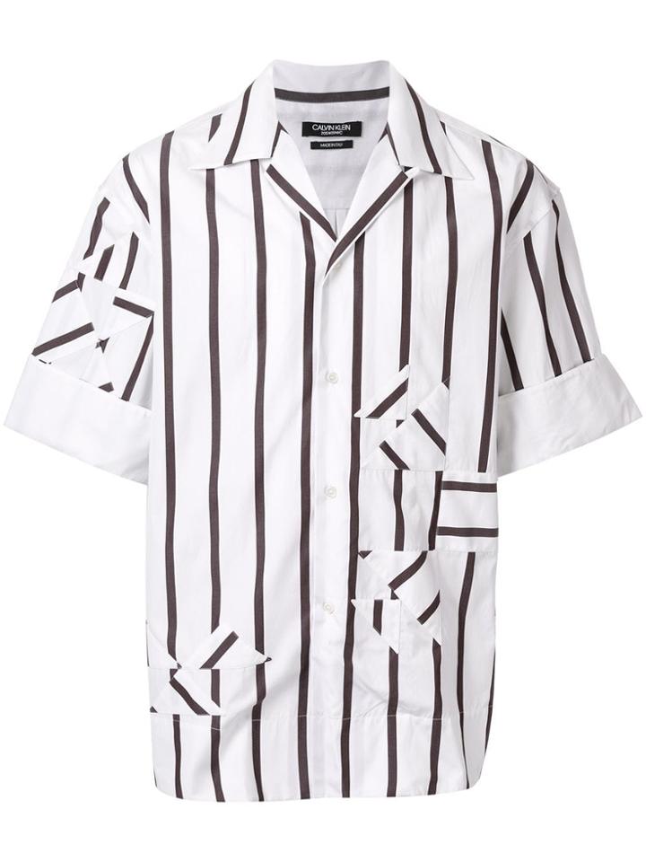 Calvin Klein 205w39nyc Striped Patch Shirt - White