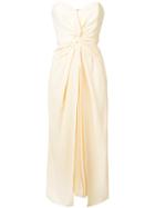 Self-portrait Strapless Evening Gown - Yellow