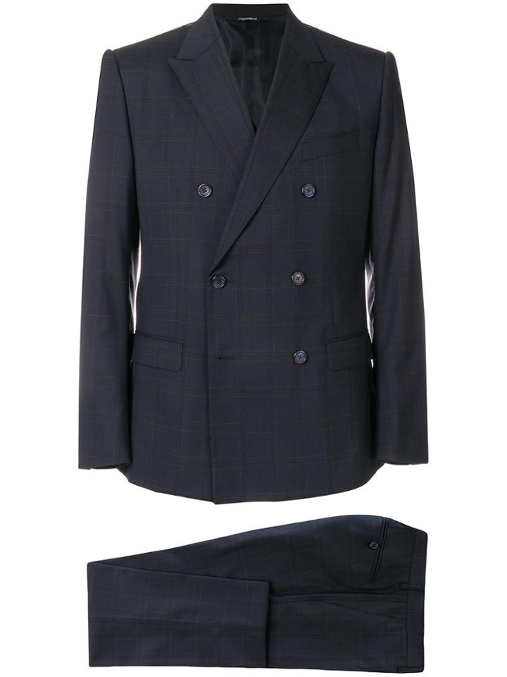 Dolce & Gabbana Checked Suit - Blue