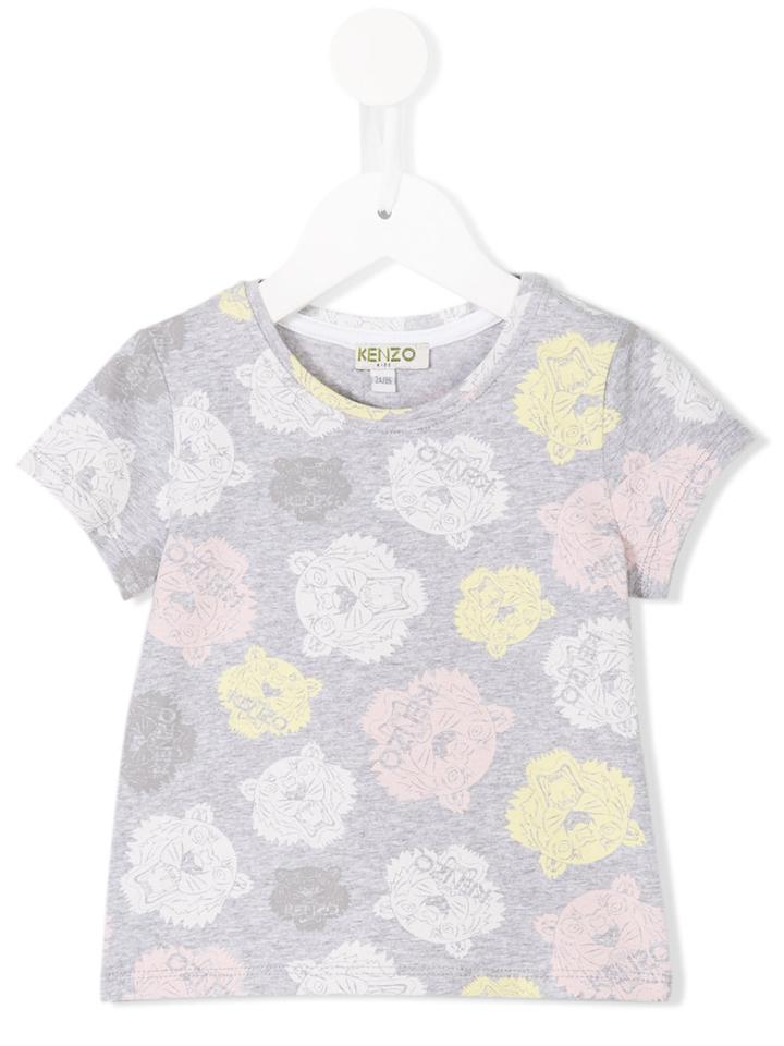 Tiger Print T-shirt - Kids - Cotton/spandex/elastane - 24 Mth, Grey, Kenzo Kids