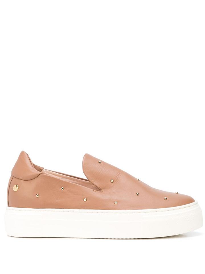 Agl Studded Slip-on Trainers - Brown