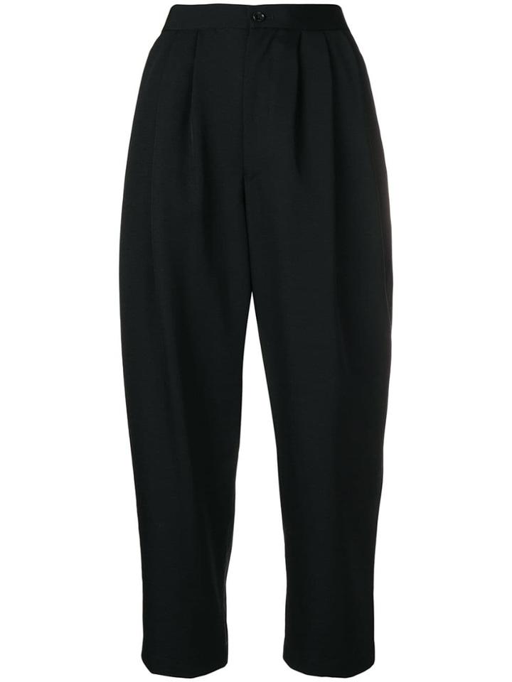 Comme Des Garçons Cropped Tailored Trousers - Black