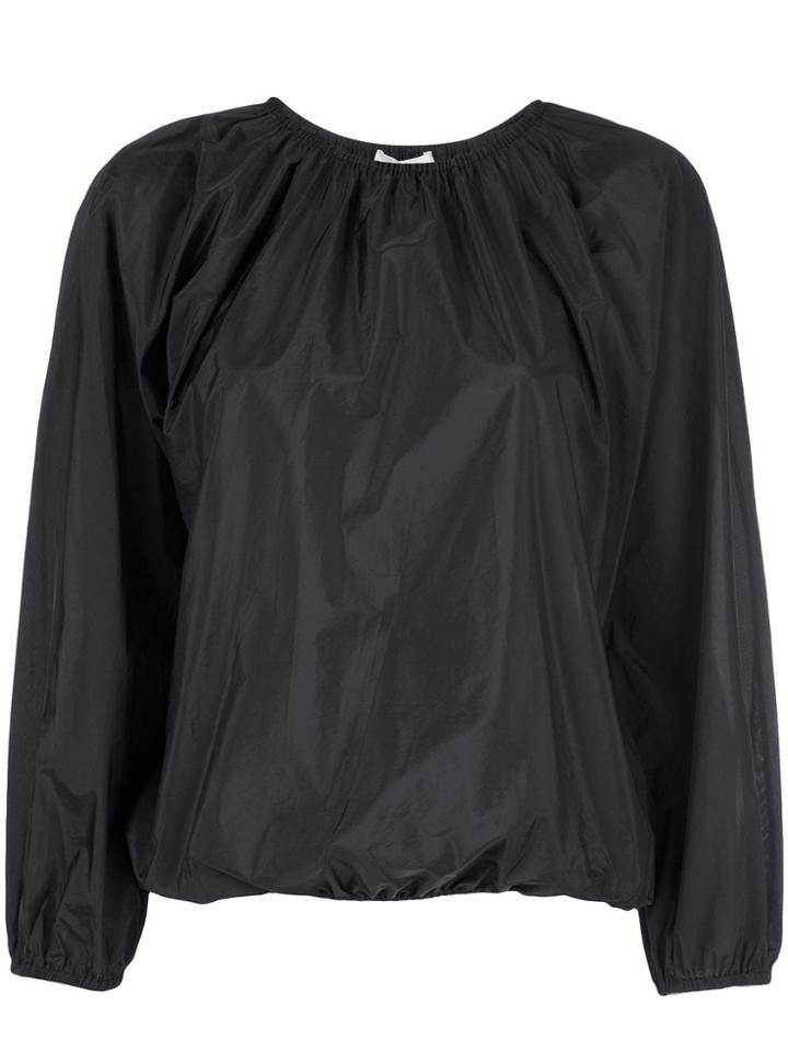 The Row Elasticated Cropped Sleeve Blouse - Black