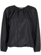 The Row Elasticated Cropped Sleeve Blouse - Black