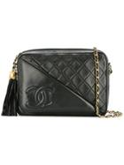 Chanel Vintage Chanel Quilted Cc Fringe Chain Shoulder Bag - Black