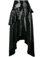 Marco Bologna Asymmetric Sequin Skirt - Black