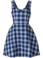 Natasha Zinko Sleeveless Checked Dress - Blue