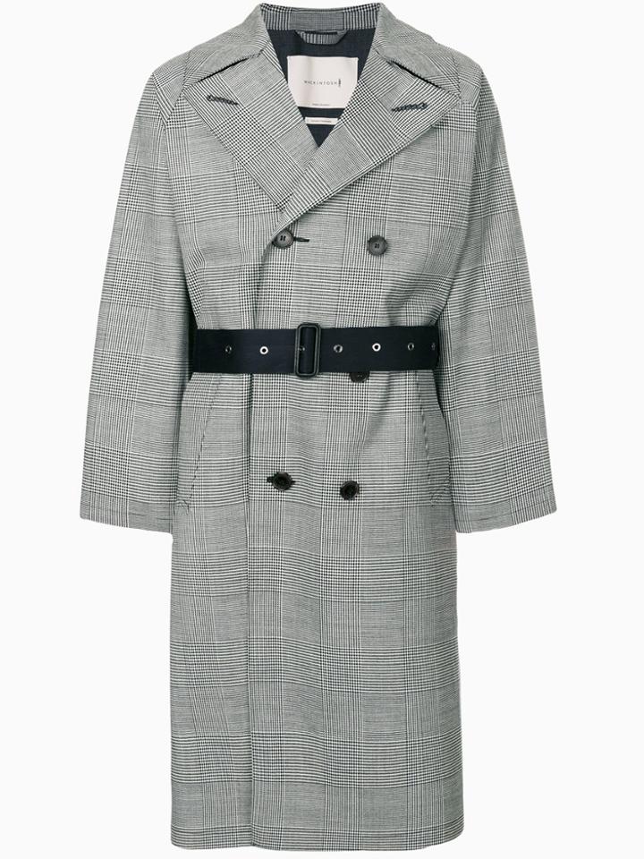 Mackintosh Glen Checked Trench Coat - Black
