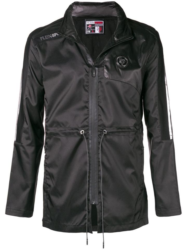 Plein Sport Reflective Tape Zip Up Jacket - Black