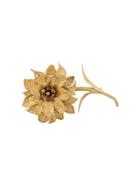 Hermès Pre-owned 1960s Art Flower Brooch - Gold