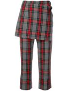 Comme Des Garçons Vintage 1998's Plaid Skirt Trousers - Grey
