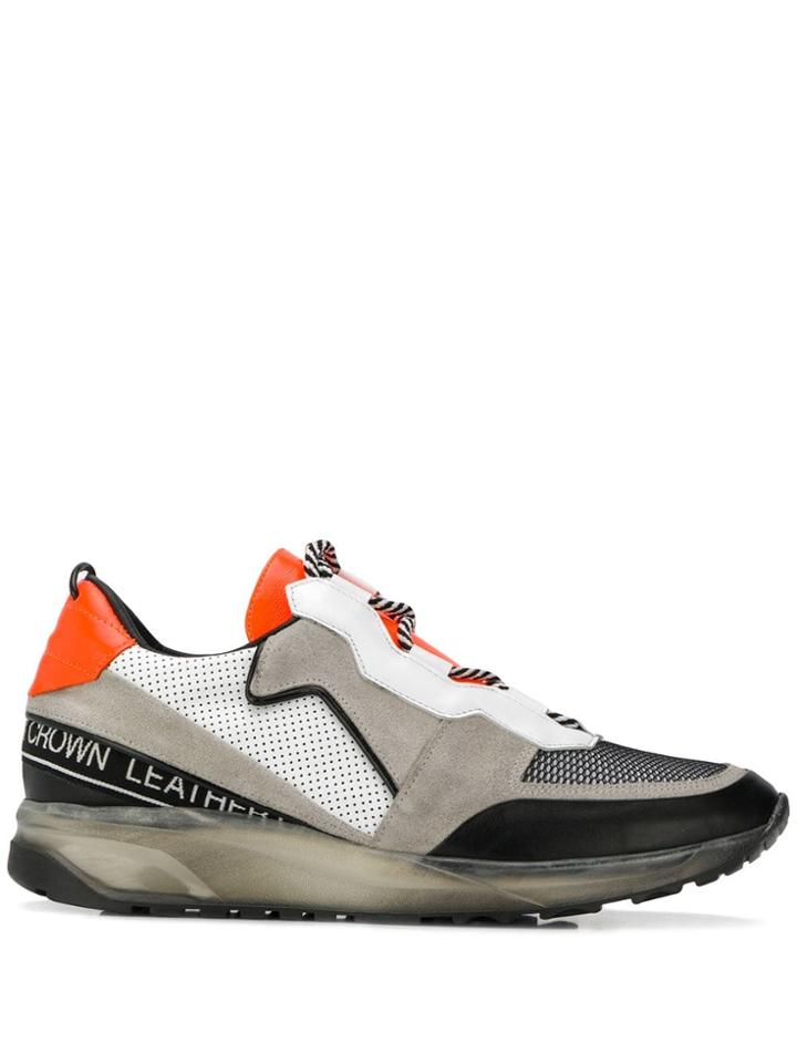 Leather Crown Colour Block Low Top Sneakers - White