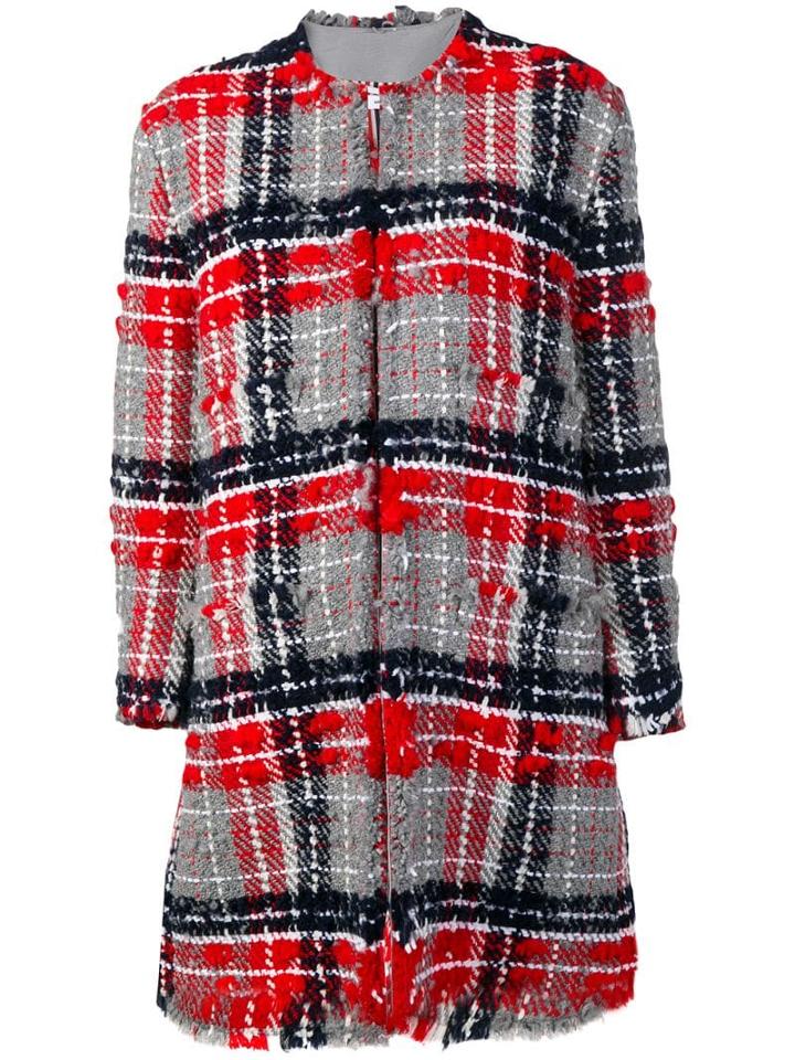 Thom Browne Rwb Oversized Tweed Overcoat - Red