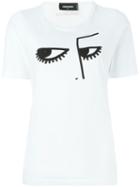 Dsquared2 Eye Print T-shirt, Women's, Size: Large, White, Cotton