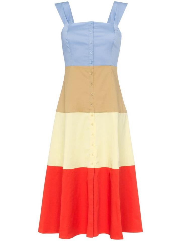 Staud Striped Stretch-cotton Dress - Multicoloured
