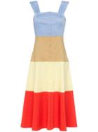 Staud Striped Stretch-cotton Dress - Multicoloured