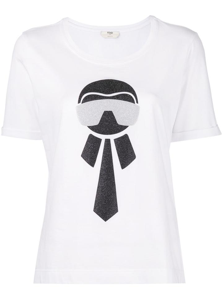 Fendi - Karlito T-shirt - Women - Cotton - 44, White, Cotton