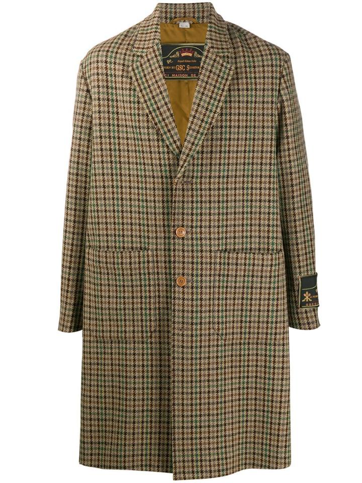 Gucci Houndstooth Oversized Blazer - Brown