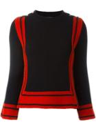 Alexander Mcqueen Striped Crew Neck Jumper, Women's, Size: Xs, Black, Cashmere