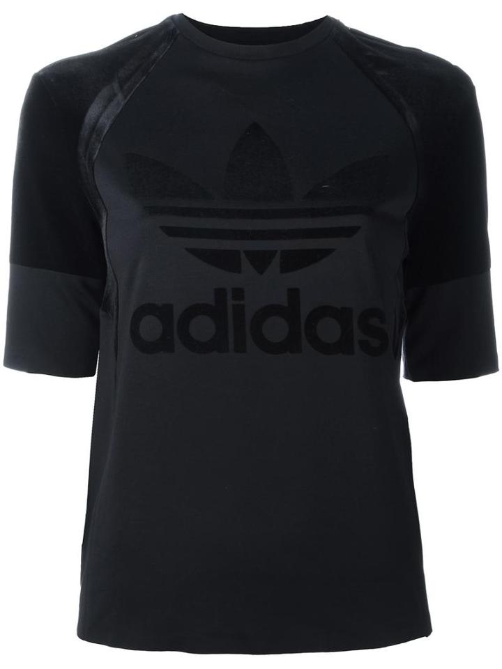 Adidas Originals Trefoil Logo Print T-shirt, Women's, Size: 44, Black, Polyester/modal