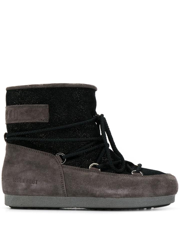 Moon Boot Two Tone Padded Boots - Black