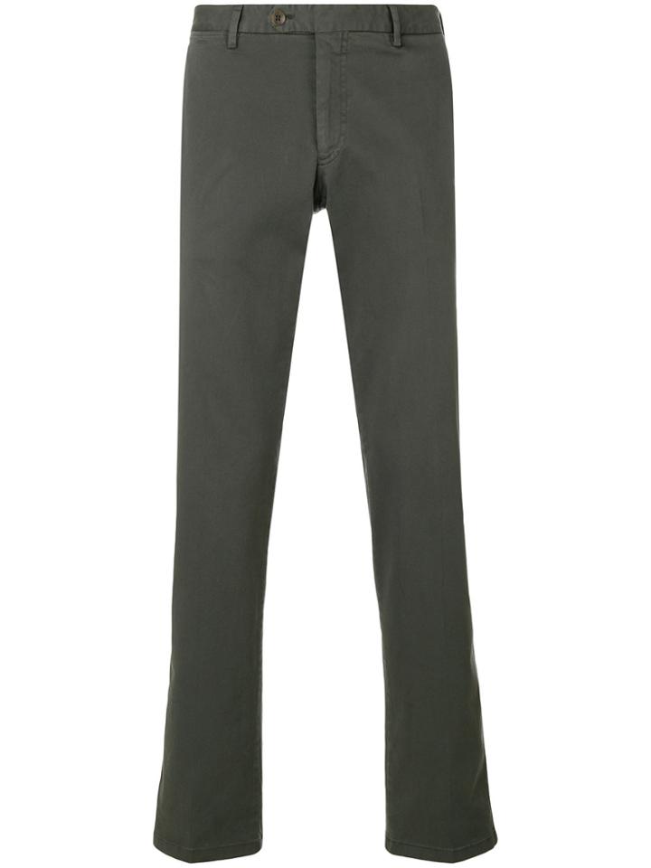 Canali Straight Leg Chinos - Green