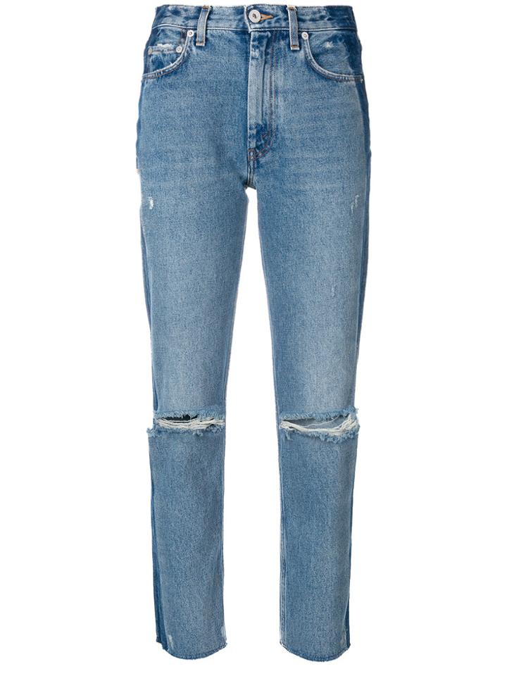Heron Preston Distressed Straight Leg Jeans - Blue
