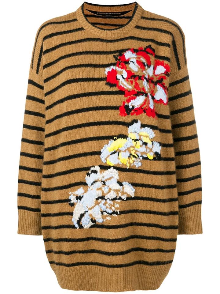 Ermanno Scervino Striped Loose Sweater - Brown
