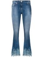 Blumarine Sequin Cropped Flared Jeans - Blue