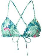 Mara Hoffman Leaf Print Triangle Bikini Top, Women's, Size: Small, Green, Nylon