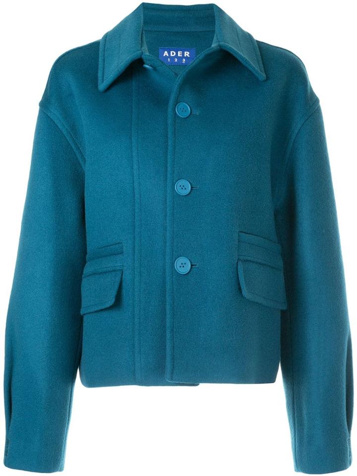 Ader Error Loose-fit Single Breasted Coat - Blue