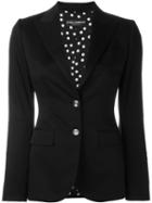 Dolce & Gabbana Fitted Blazer, Women's, Size: 38, Black, Silk/cotton/spandex/elastane