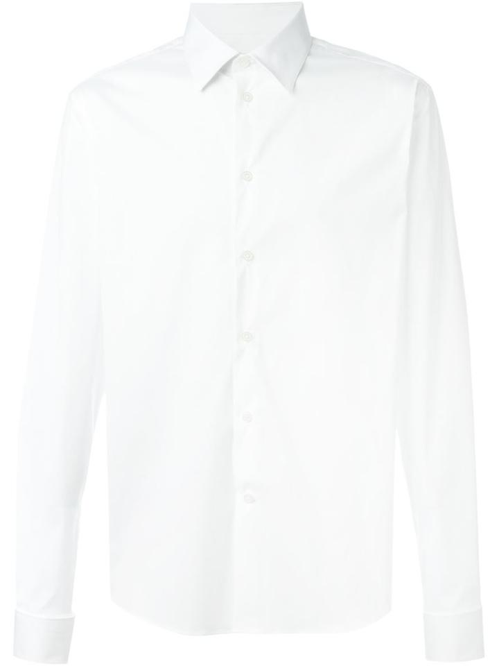 Givenchy Spread Collar Shirt, Men's, Size: 41, White, Cotton/polyamide/spandex/elastane