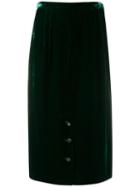 Valentino Pre-owned 1980's Velvet Effect Gathered Skirt - Green