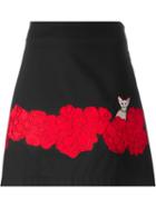 Vivetta Embroidered Circle Skirt, Women's, Size: 42, Black, Cotton/spandex/elastane