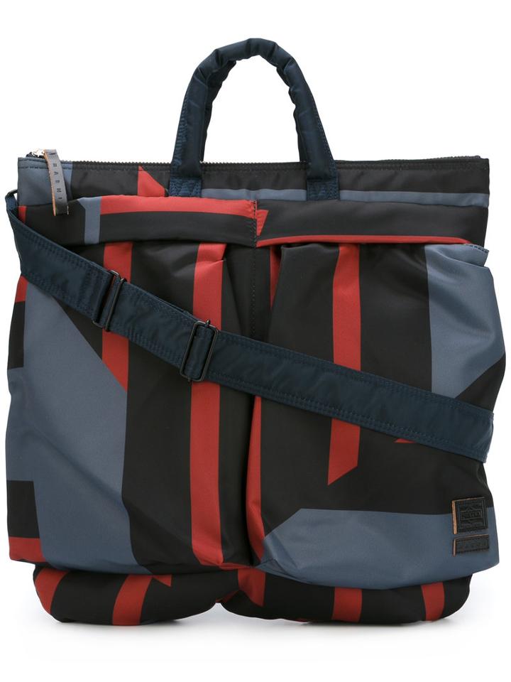 Marni Marni X Porter-yoshida Colour Block Tote Bag, Men's, Black, Polyester