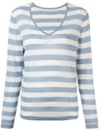 Sottomettimi Striped V-neck Jumper - Blue