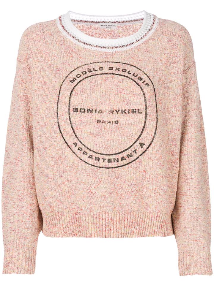 Sonia Rykiel Tweed Logo Sweater - Yellow & Orange