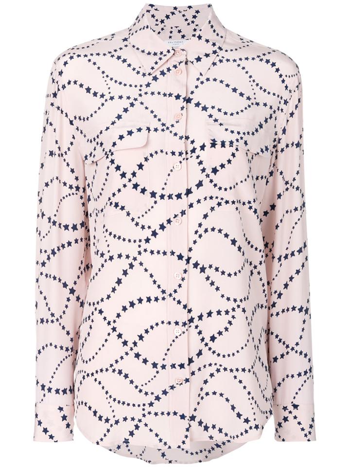 Equipment Stars Print Shirt - Pink & Purple
